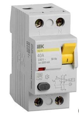 УЗО 2P  40А 300мА 4,5кА ВД1-63 IEK