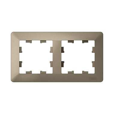 Рамка 2-постовая SE AtlasDesign Air шампань/дымчатый черный