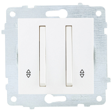 Выключатель 2 СП 10А проходной узкая клавиша механизм Ovivo белый