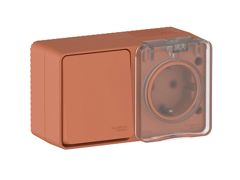 Блок ОП (1кл. + 1роз.с з/к з/шт) IP54 SE AtlasDesign Profi54 терракотовый