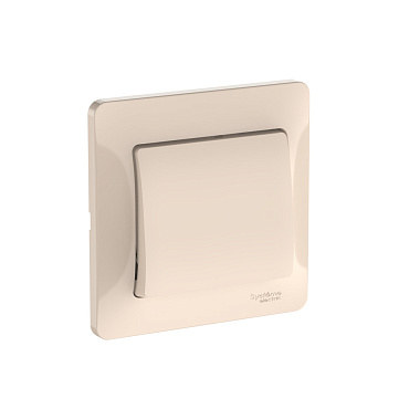Выключатель 1 СП 10АХ сх.1 безвинт. зажим SE Glossa бежевый