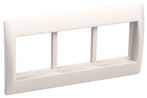 Рамка + суппорт 6 мод. (3 поста) для парапетного кабельного канала 75мм IEK Праймер белый
