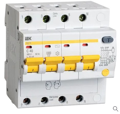 Диф. автомат 4P 40A  30мА х-ка C АД-14 IEK