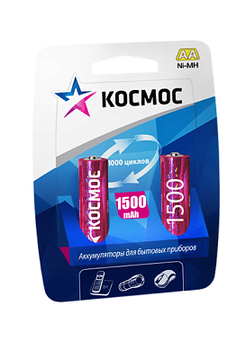 Аккумулятор АА 1.2V 1500mA*ч 2BL Космос