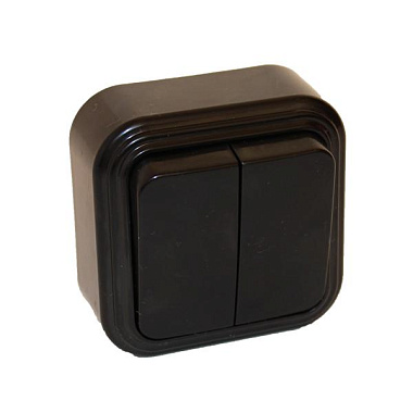 Выключатель 2 ОП  6А БелТИЗ Элект Викинг черный