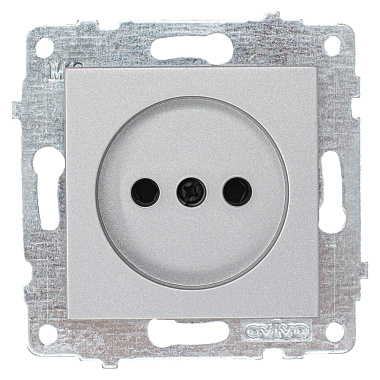 Розетка 1 СП 16А механизм Ovivo серебро