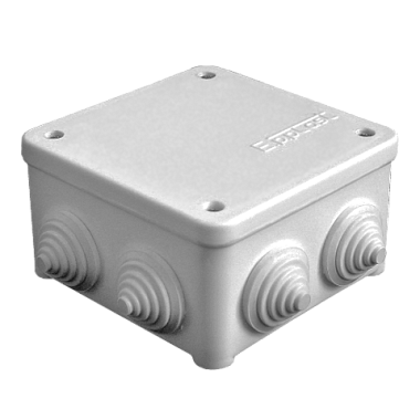 Коробка расп. ОП  85х85х45мм IP54 7 вводов (3 гермоввода) крышка на винтах серый E.p.plast