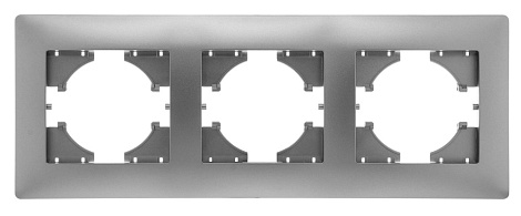 Рамка 3-постовая Gusi Electric Bravo серебро