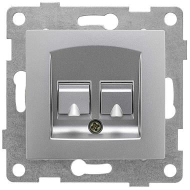 Розетка 1 СП комп. RJ45 кат.5е механизм Gusi Electric Ugra серебро