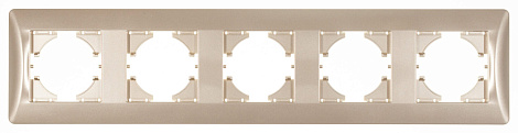 Рамка 5-постовая Gusi Electric Ugra стекло, цвет шампань