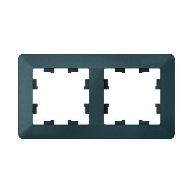 Рамка 2-постовая SE AtlasDesign Air изумруд/дымчатый черный