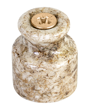 Изолятор для ретро провода фарфор МезонинЪ мрамор в комплекте с саморезами