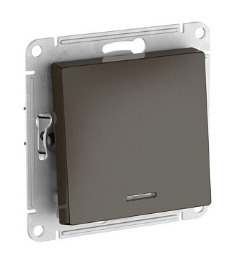 Переключатель 1 СП 10АХ с подсв. сх.6а механизм безвинт. зажим SE AtlasDesign мокко