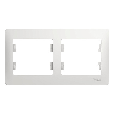 Рамка 2-постовая гориз. SE Glossa белый