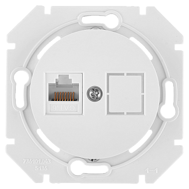 Розетка 1 СП комп. RJ45 кат.5е механизм Bylectrica Прованс белый