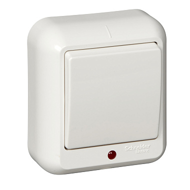 Выключатель 1 ОП  6А с подсв. SE белый