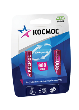 Аккумулятор ААА 1.2V  900mA*ч 2BL Космос