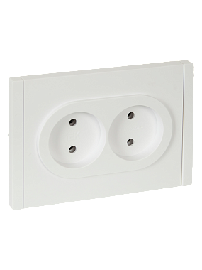Розетка 2 СП 10А безвинт. зажим IEK FP226 Forte&Piano белый