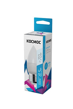 Лампа светодиодная Е27   8,5Вт 4500К 220В свеча CN Космос