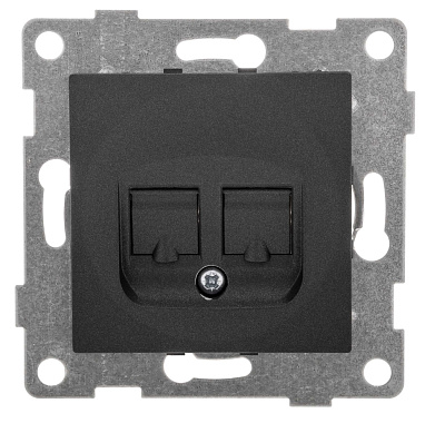 Розетка 1 СП комп. RJ45 кат.5е механизм Gusi Electric Ugra графит