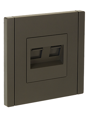 Розетка 1 СП комп. RJ45+RJ45 кат.6 IEK FP334 Forte&Piano серый