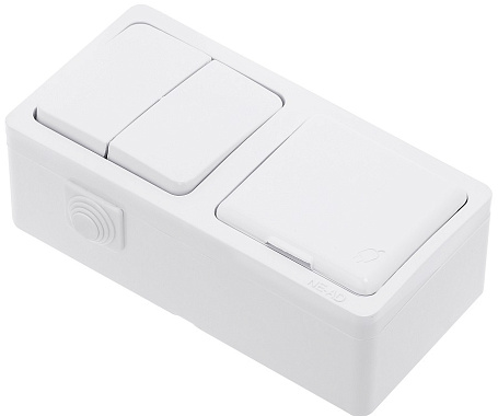 Блок ОП (2кл. + 1роз.с з/к) IP20 Ne-ad Murat белый