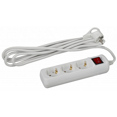 Удлинитель 3* 5 м с з/к с выкл. ПВС 3x1мм2 16A ЭРА Б0028379