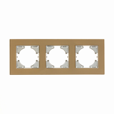 Рамка 3-постовая Gusi Electric Ugra стекло, цвет шампань