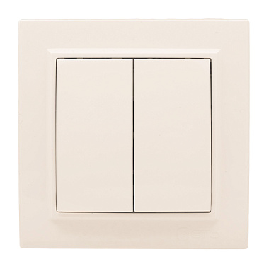 Выключатель 2 СП 10А EKF Минск бежевый