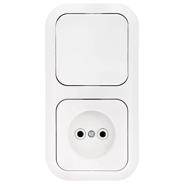 Блок комб. СП (1кл + 1роз) Bylectrica Гармония белый