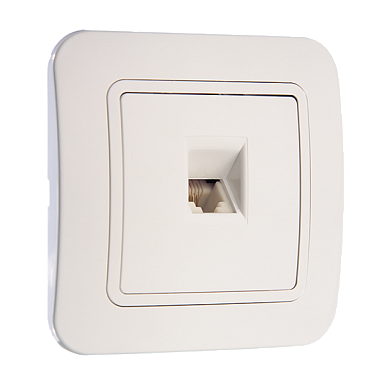 Розетка 1 СП телефонная RJ11 Makel Lillium белый