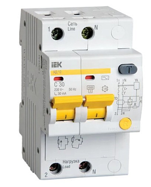 Диф. автомат 2P 32А  30мА х-ка C АД-12 IEK