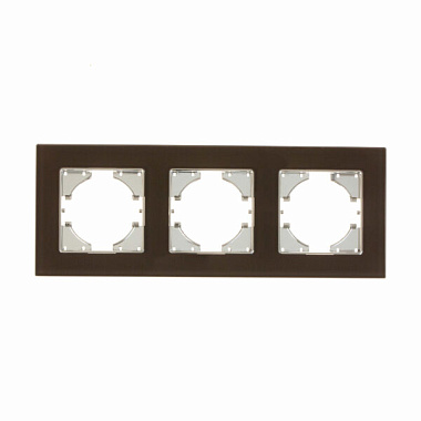 Рамка 3-постовая Gusi Electric Ugra стекло, цвет коричневый