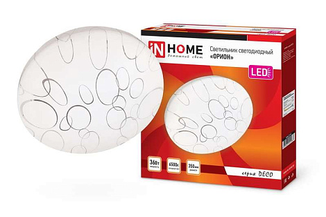 Светильник светодиодный DECO 36Вт 230В 6500К 2340Лм 380х55мм Орион IN HOME