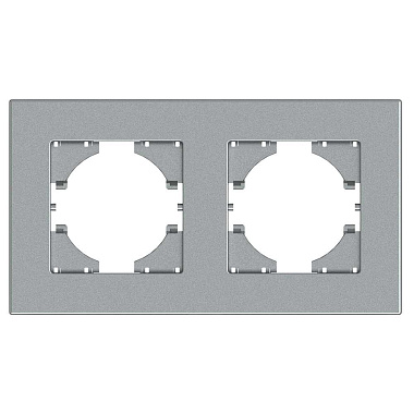 Рамка 2-постовая Gusi Electric City2.0 серебро