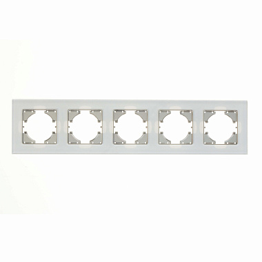 Рамка 5-постовая Gusi Electric Ugra стекло, цвет белый.