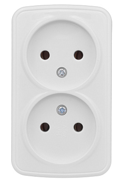 Розетка 2 ОП 10А EKF Минск белый