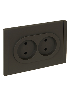 Розетка 2 СП 10А с з/шт безвинт. зажим IEK FP325 Forte&Piano серый