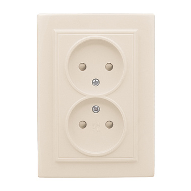 Розетка 2 СП 10А с з/шт EKF Минск бежевый
