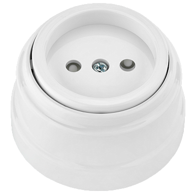 Розетка 1 ОП 16А с з/шт Bylectrica Ретро белый