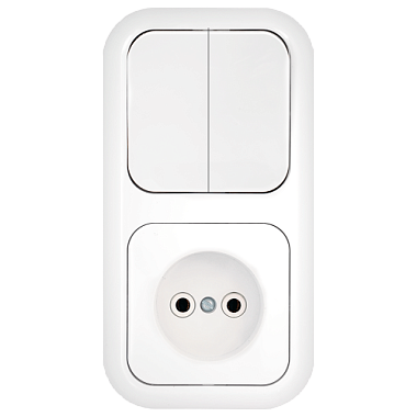 Блок комб. СП (2кл + 1роз) Bylectrica Гармония белый