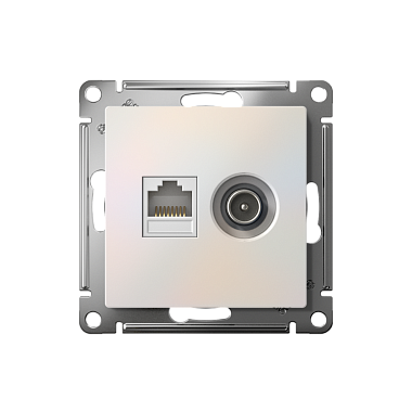 Розетка 1 СП TV+комп.RJ45 кат.5е механизм SE AtlasDesign жемчуг