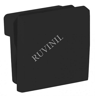 Выключатель модульный одноклавишный 45х45мм Рувинил черный