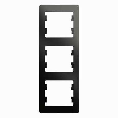 Рамка 3-постовая вертикальная SE Glossa антрацит