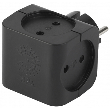 Четверник универсальный 16А 250В чёрный ЭРА Б0008207