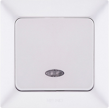 Выключатель 1 СП 10А с подсв. Ne-ad Aras белый жемчуг