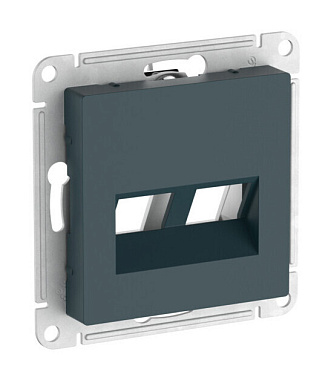 Лицевая панель розетки 2-местной для функций типа Keystone SE Atlasdesign изумруд