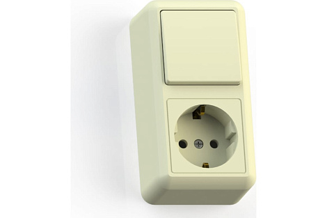 Блок ОП (1кл. + 1роз.с з/к) IP20 Кунцево-Электро Оптима слоновая кость