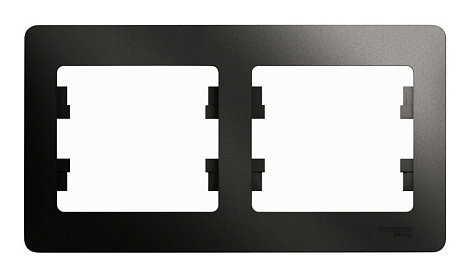 Рамка 2-постовая гориз. SE Glossa антрацит