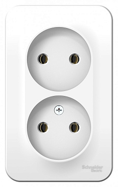 Розетка 2 ОП 16А (монт.пл.) SE Blanca белый